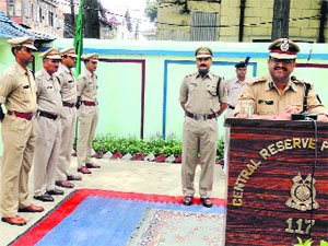 A function being organised to mark CRPF Raising Day in Srinagar on Monday.