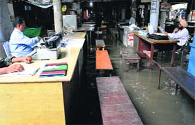 A chamber flooded with water