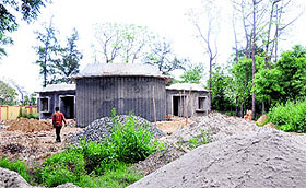 repair work underway at the swimming pool in Model Town Phase-I.