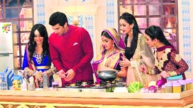 Playing chef: A still from Zee TV's Eid special - Dawaat-E-Eid
