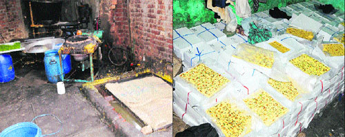 The factory in the Kot Mit Singh area from where a Health Department team seized 700 kg of sweets in Amritsar on Wednesday