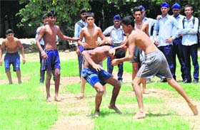 Uneven patches and length of grass put kabaddi players at risk during a tournament at Government Model Senior Secondary School, Sector 23, on Wednesday