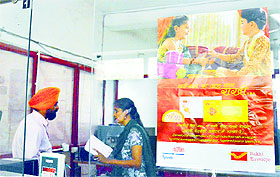 A promotional poster of the festival at the head post office in Ludhiana.
