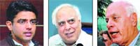 Sachin Pilot/Kapil Sibal/Farooq Abdullah