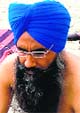 Jaswinder Singh on dharna in front of the SDO office at Jaitu. Tribune photo