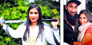 Ashpal Kaur Bhogal, who is engaged to be married to Sardar Singh (right), has played for the England junior team. tribune photos