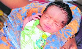 The newly-born girl found near Government Polytechnic College in Chheharta area in Amritsar.