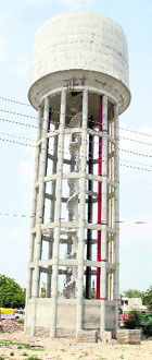 The recently constructed overhead water tank in Model Town Phase-III.
