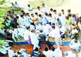 Villagers lock a biomedical waste management unit at Phoolka village in Sirsa district on Thursday