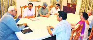 Governor NN Vohra during a meeting with the deputation of principals of colleges in Jammu province.