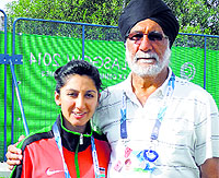 Preeyam Kaur Sehmi with her father Satiender Singh Sehmi are part of the Kenyan shooting team