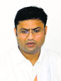 State Congress president Ashok Tanwar addresses mediapersons in Sirsa on Friday.
