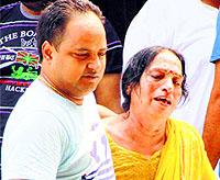 Wailing family members of four-year-old Aarush who was killed in a mishap in Jalandhar on Friday