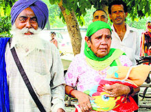 Grandparents of a 14-day-old child, who died at the Civil Hospital on Friday