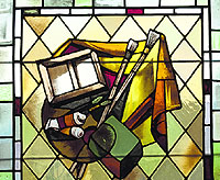 Stained glass and wrought-iron chandeliers are the ideal elements to render Gothic touch to the decor