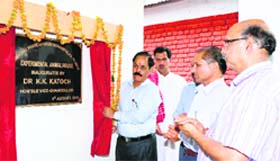 Dr KK Katoch, VC, inaugurates an animal house at the CSK HP Agriculture University in Palampur on Friday