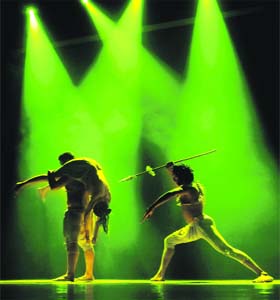 VISUAL TREAT: Artistes present a mystical forest dance, organised by the Chandigarh Sangeet Natak Akademi, at Tagore Theatre, Sector 18, Chandigarh, on Sunday