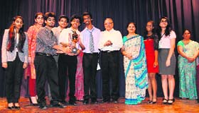 The prize distribution ceremony being held on the concluding day of the 5th edition of the Model United Nations Conference in Chandigarh on Sunday