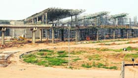 Work under way at the international airport in Mohali on Sunday
