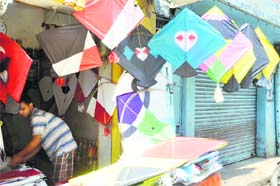 Flying Machines: A vendor sells kites ahead of Janmashtami in Jammu on Sunday