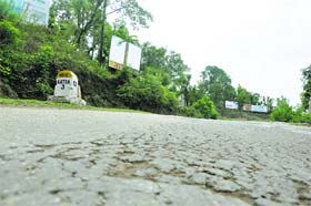 In tatters: The executing agency had shelved work halfway on the widening of the Katra-Domail highway