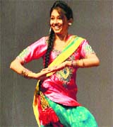 A student of the APJ College of Fine Arts performs at a cultural programme in Jalandhar.