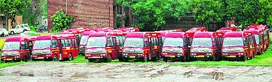 A fleet of city buses, which could never hit the road till date in Amritsar.
