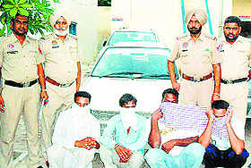 The accused in police custody in Jagraon on Tuesday. 