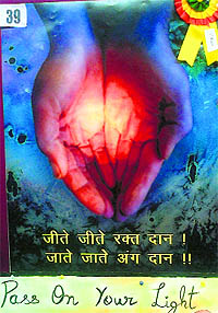 During the poster-making competition, the digital image (above) bagged the first prize, irking other participants