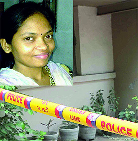 A man killed his sister, Jyoti (Inset), in their house in south Delhi's R K Puram area on Wednesday. 