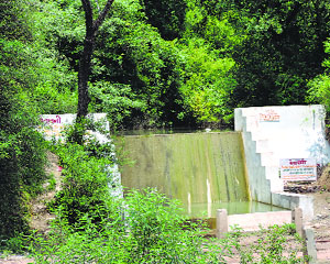 A concrete structure built by the field staff of the Forest Department.