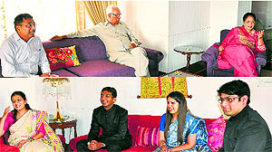 Governor NN Vohra interacts with a group of IAS probationers in Srinagar on Wednesday