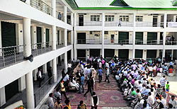 The shopping-cum-commercial complex at Rambagh. They were inaugurated by Chief Minister Omar Abdullah on Tuesday
