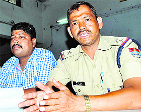 Members of PRD Jawans Welfare Society address mediapersons at Hindi Bhavan in Dehradun on Wednesday.
