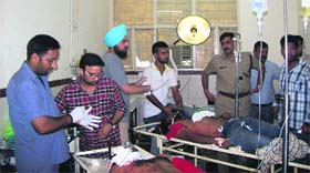 The injured at the MM Hospital in Mullana.