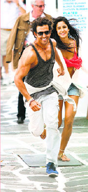 Hrithik Roshan and Katrina Kaif in Bang Bang