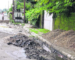 The place where dustbin was placed at Balbir Road in Dehradun.