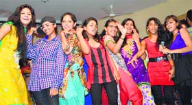 Students have a ball at a freshers party at the SDP College for Women, Ludhiana.