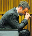 Oscar Pistorius sits in the dock during the closing defence arguments on Friday. Reuters
