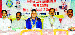 Some of the office-bearers of the Rotary Club in Sundernagar on Friday.