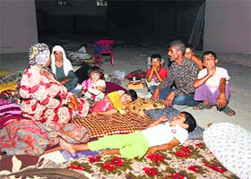 Displaced people from the sect take refuge in Dohuk province after fleeing violence in Iraqs Sinjar on Saturday