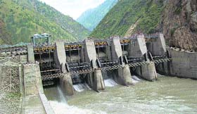 A view of the Larji dam.