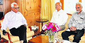 Governor NN Vohra during a meeting with VCs of state farm universities. 