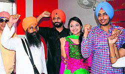 Star cast of Punjabi movie Kaum De Heere during the promotion of the film in Amritsar on Tuesday