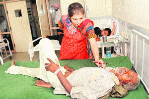 The paralysed man admitted to the Civil Hospital in Mohali.