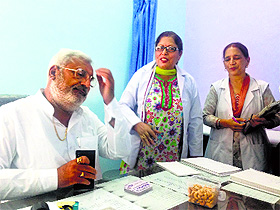 Minister for Health, Family Welfare, Social Security and Women and Child Development Surjit Kumar Jyani at the Civil Hospital in Jagraon.