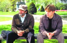 Robin Williams (L) in The Good Will Hunting