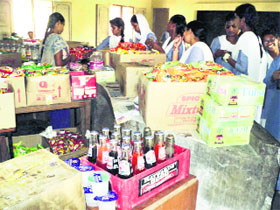 Junk food being sold at a government school in Muktsar on Tuesday