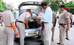 Police teams conduct search operations in Amritsar on Wednesday