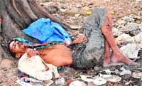 An ailing person abandoned near the PGI in Chandigarh. a file photo